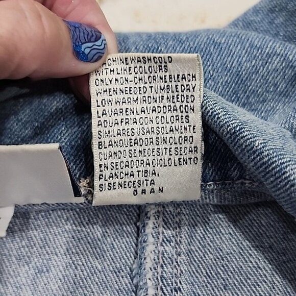 Bill Blass embroidered Vest jean Denim Button Vintage Medium - Picture 7 of 8